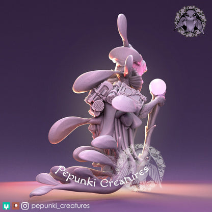 Seahorse Sorceress | Pepunki Creatures | UNPAINTED Miniature in Resin