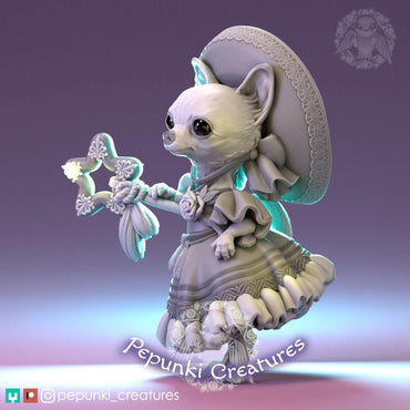 Chihuahua Sandy the Sorceress | Pepunki Creatures | UNPAINTED Miniature in Resin