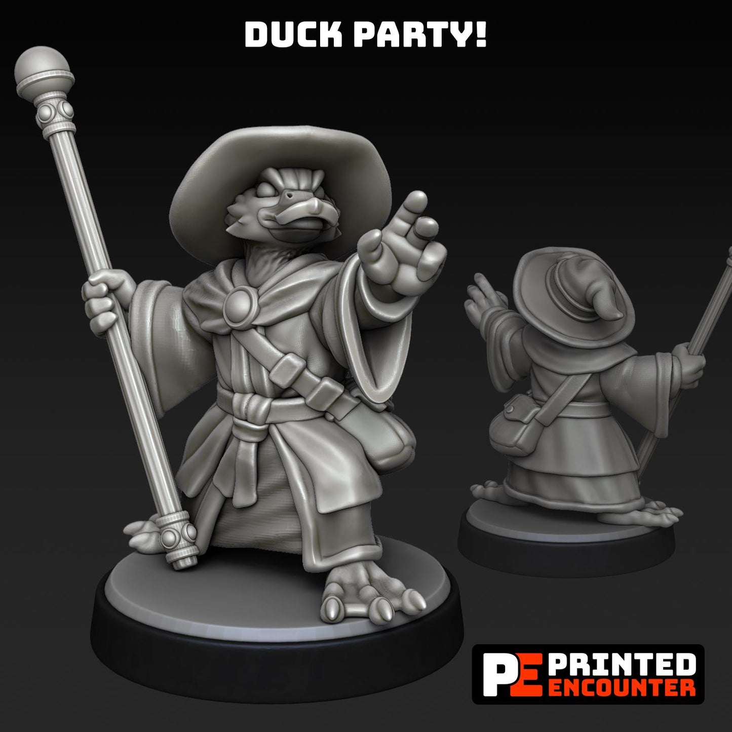 Duck Party (10 characters) | Printed Encounter | UNPAINTED Miniature in Resin