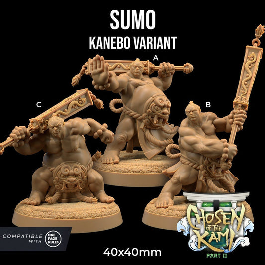Sumo (5 poses) | Chosen of the Kami Pt. II | Dragon Trappers Lodge | UNPAINTED Miniature in Resin