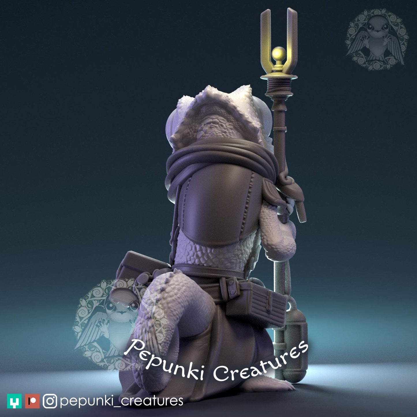 Chameleon Mechanic | Pepunki Creatures | UNPAINTED Miniature in Resin