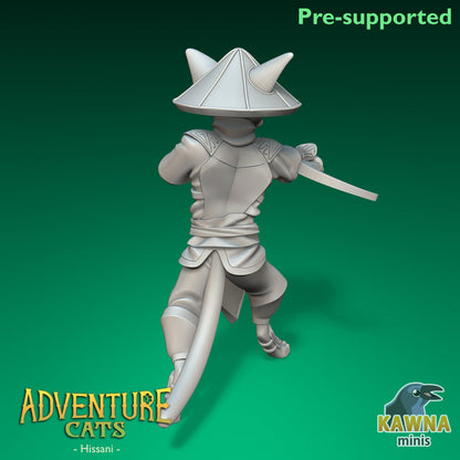 Hissani Rogue Cat - Male | Kawna | Adventure Cats | UNPAINTED Miniature in Resin
