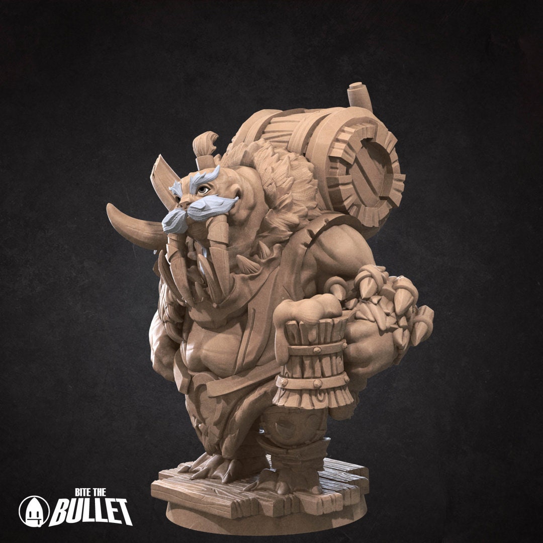 Walrus Mead Vendor (2 versions) | Bite the Bullet | UNPAINTED Miniature in Resin