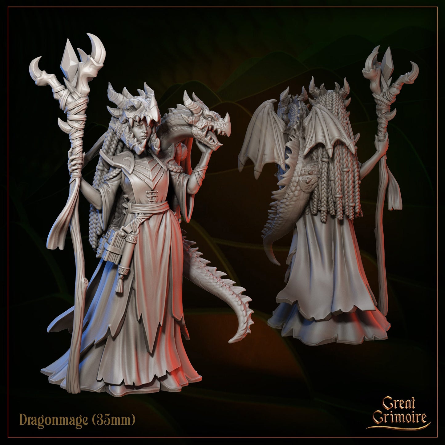 Dragonmage | Great Grimoire | UNPAINTED Miniature in Resin