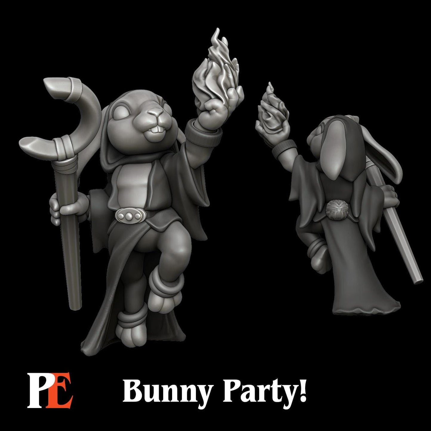 Bunny Sorcerer | Bunny Party | Printed Encounters | UNPAINTED Miniature in Resin