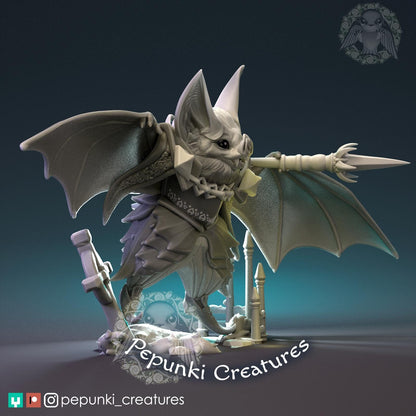 Vampire Bat Warrior | Pepunki Creatures | UNPAINTED Miniature in Resin