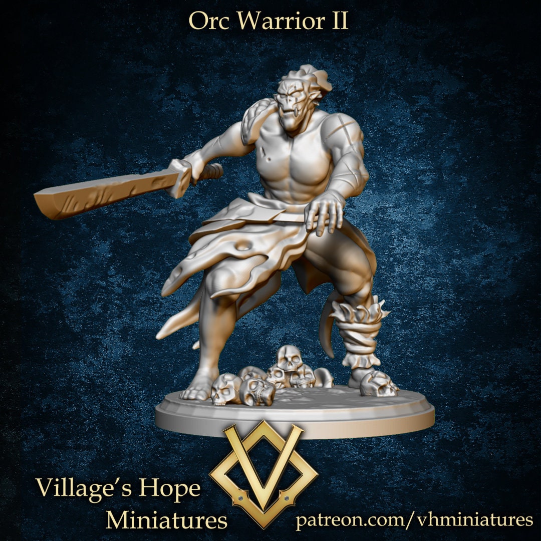 Orcs, Orc King & Victims (9 figures) | Village's Hope Miniatures | UNPAINTED Miniature in Resin