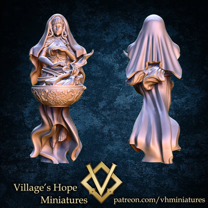 Hestia, Goddess of Hearth and Fire | Village's Hope Miniatures | UNPAINTED Miniature in Resin