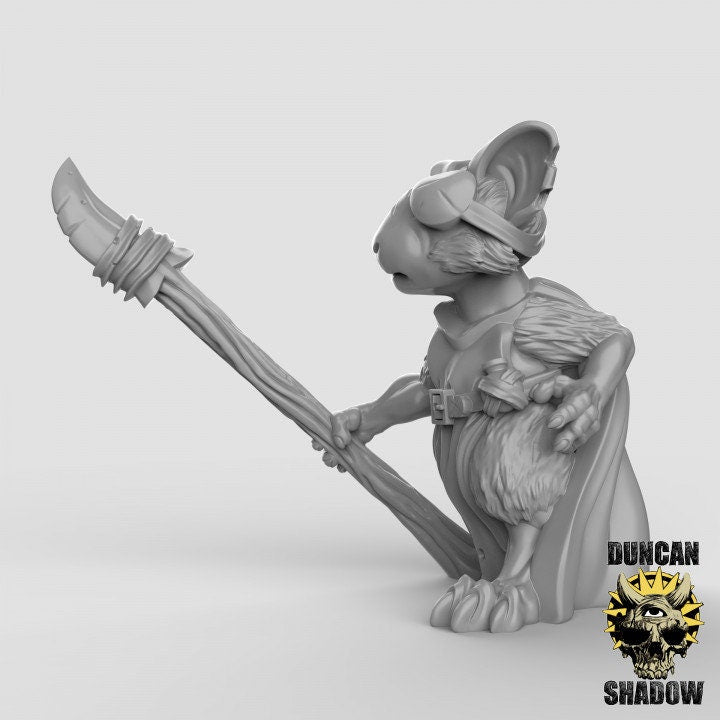 Mousle Rangers with Spears  (Set of 3)| Duncan Shadow | UNPAINTED Miniature in Resin