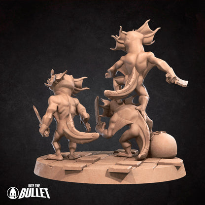 Locathah Bandit Axolotls (3 figures) | Bite the Bullet | UNPAINTED Miniature in Resin