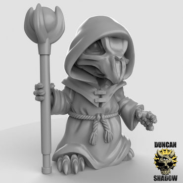 Mousle Necromancers  (Set of 3)| Duncan Shadow | UNPAINTED Miniature in Resin