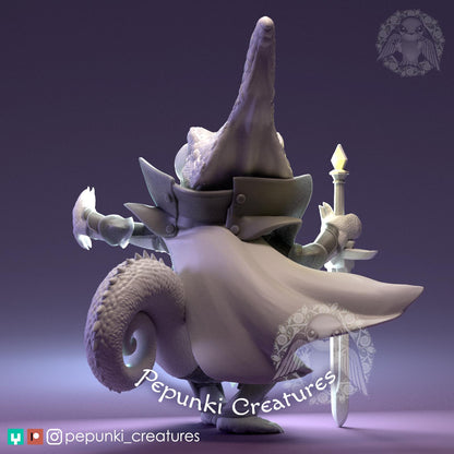 Chameleon Knight | Pepunki Creatures | UNPAINTED Miniature in Resin