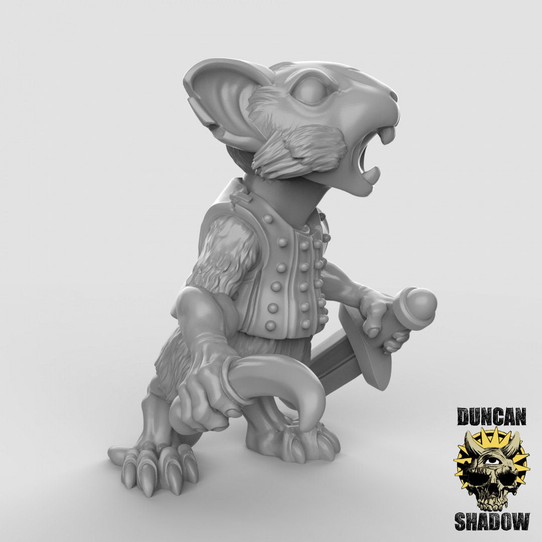Mousle Rangers with Daggers  (Set of 3)| Duncan Shadow | UNPAINTED Miniature in Resin