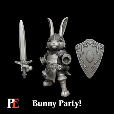 Bunny Paladin | Bunny Party | Printed Encounters | UNPAINTED Miniature in Resin