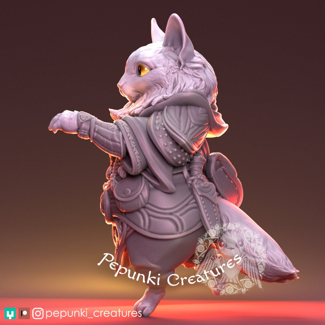 Stepan Noble Cat | Pepunki Creatures | UNPAINTED Miniature in Resin