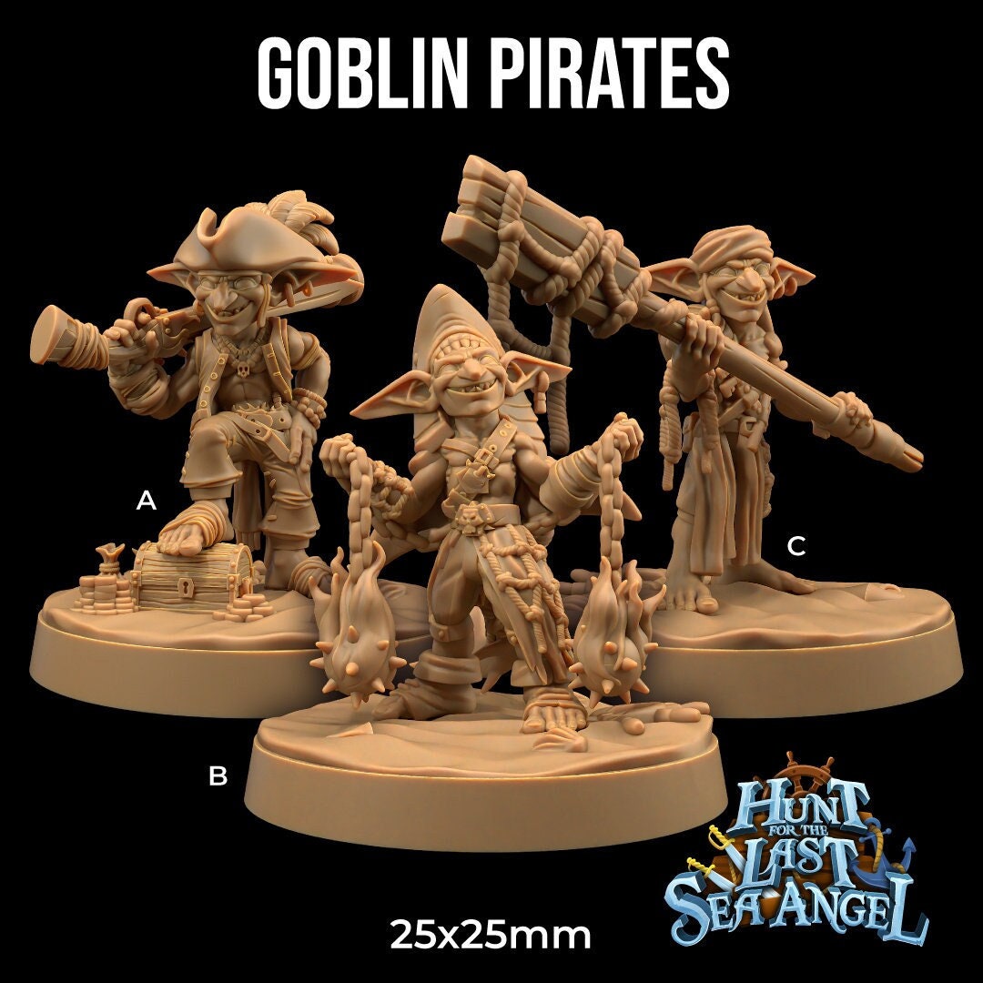 Goblin Pirates (3 versions) | Hunt for The Last Sea Angel | Dragon Trappers Lodge | UNPAINTED Miniature in Resin