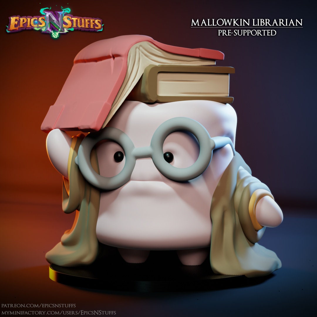 Mallowkin Librarian | Epics'N'Stuffs | UNPAINTED Miniature in Resin