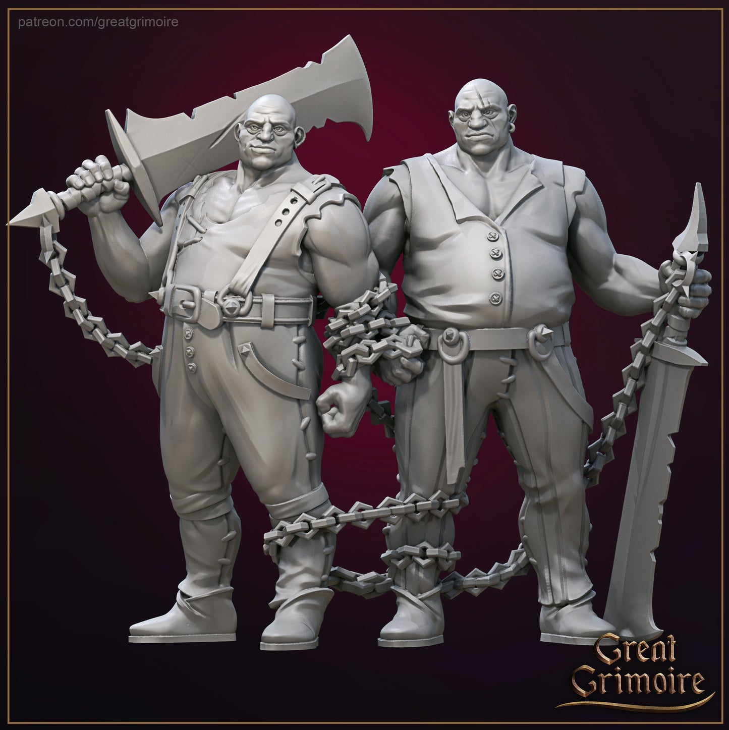 Inseparable Twins | Tweedle Dee & Dum | Great Grimoire | UNPAINTED Miniature in Resin