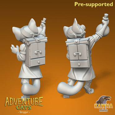 Strygur Artificer Cat - Male | Kawna | Adventure Cats | UNPAINTED Miniature in Resin