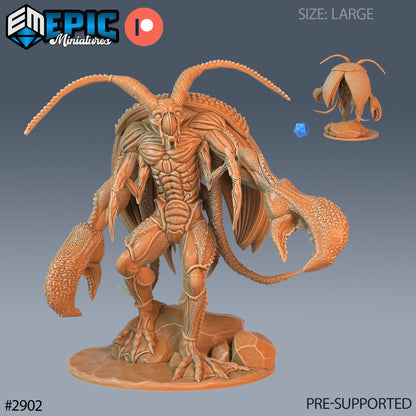 Lobster Cockroach Set (3 versions) | Aqua Tribe Warrior | Underwater Ocean Encounter | Epic Miniatures | UNPAINTED Miniature in Resin