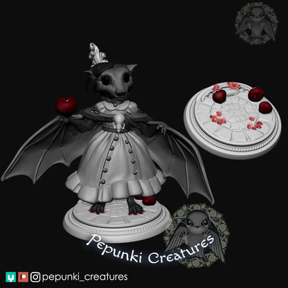 Fruit Bat Lady | Pepunki Creatures | UNPAINTED Miniature in Resin