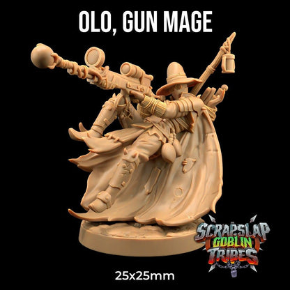 Olo, Gun Mage | Scrap Slap Goblin Tribes | Dragon Trappers Lodge | UNPAINTED Miniature in Resin