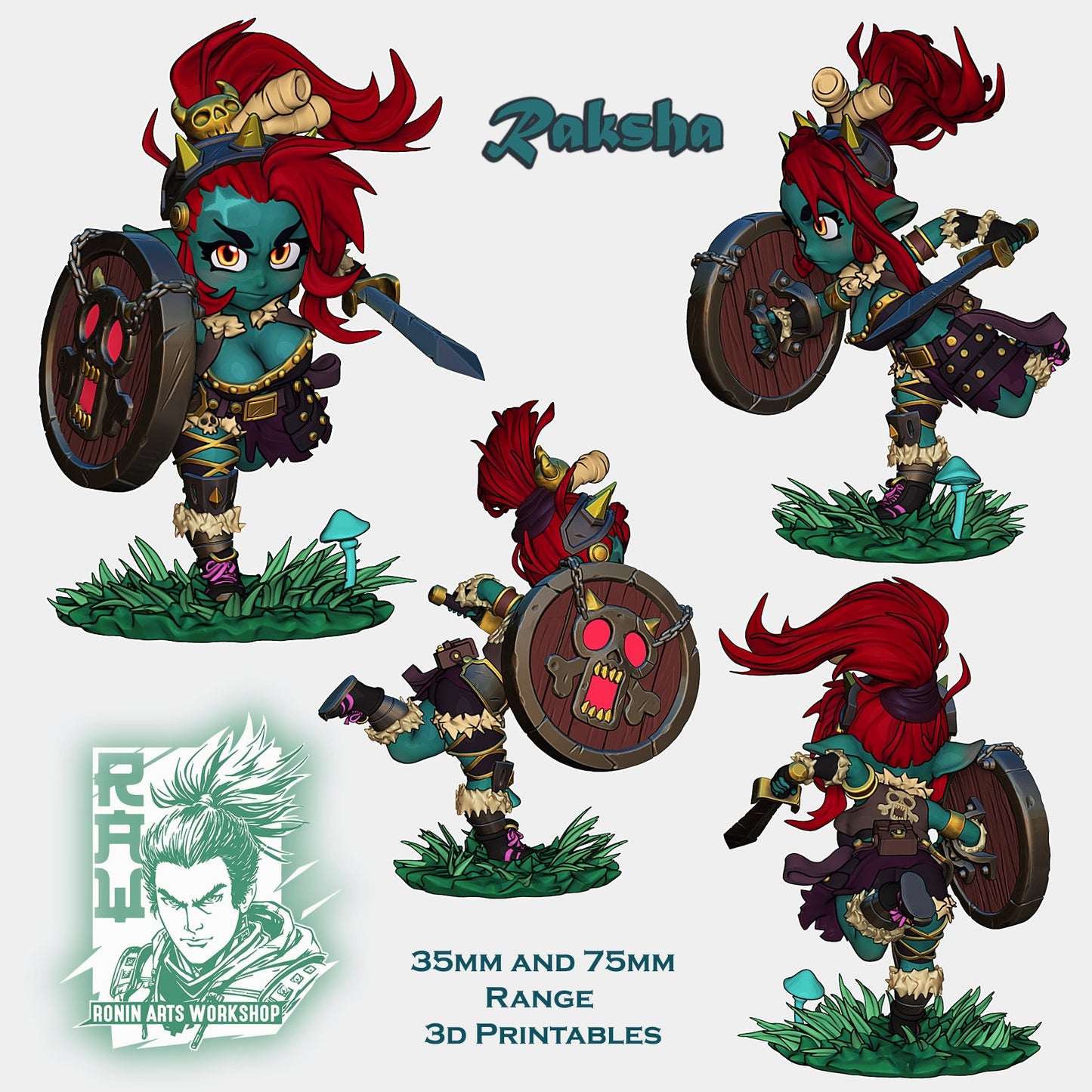 Chibi Goblin, Raksha | Ronin Arts Workshop | UNPAINTED Miniature in Resin