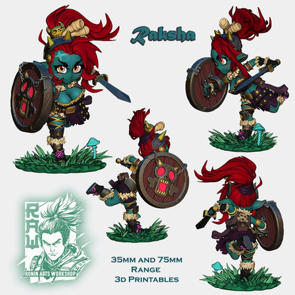 Chibi Goblin, Raksha | Ronin Arts Workshop | UNPAINTED Miniature in Resin
