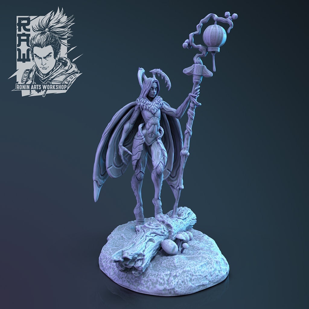Lysena the Lightbearer | Moth Woman | Ronin Arts Workshop | UNPAINTED Miniature in Resin