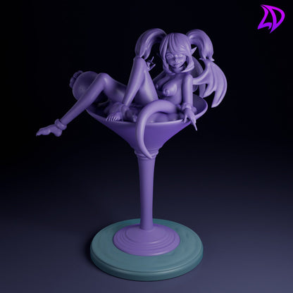 Matini, Drunk Dipping Dragonette | Lavender Devilry | UNPAINTED Miniature in Resin