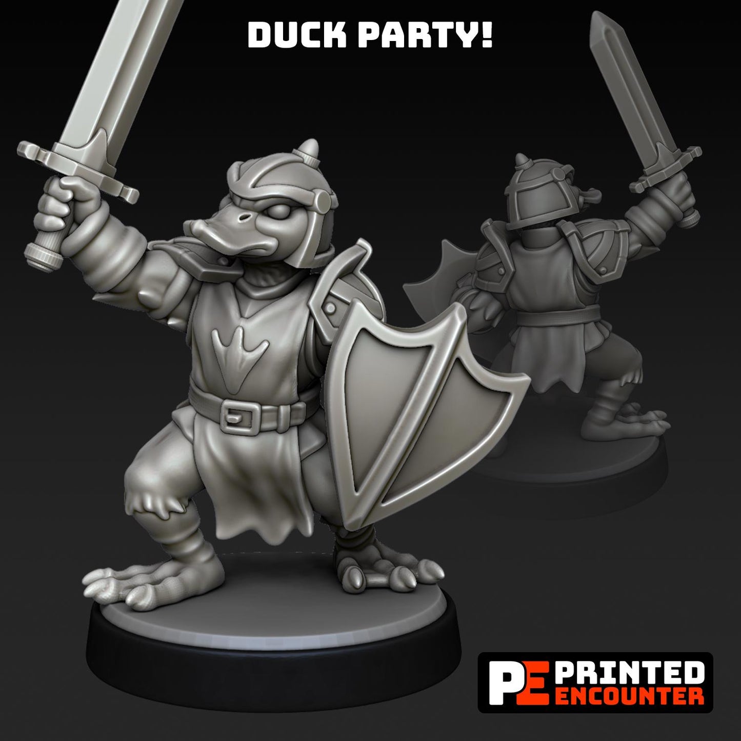 Duck Party (10 characters) | Printed Encounter | UNPAINTED Miniature in Resin