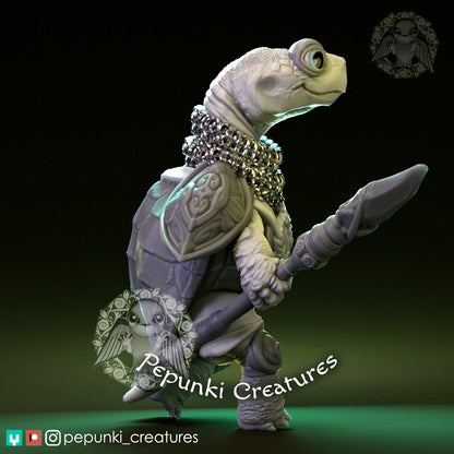 Land Turtle Guard | Pepunki Creatures | UNPAINTED Miniature in Resin
