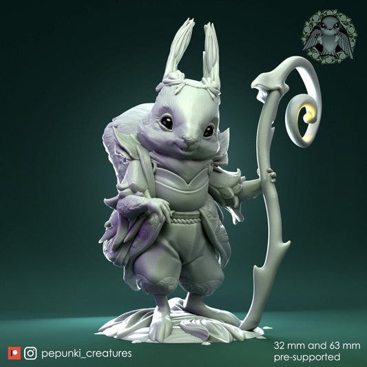 Squirrel Traveller Wizard Miniature | Pepunki Creatures
