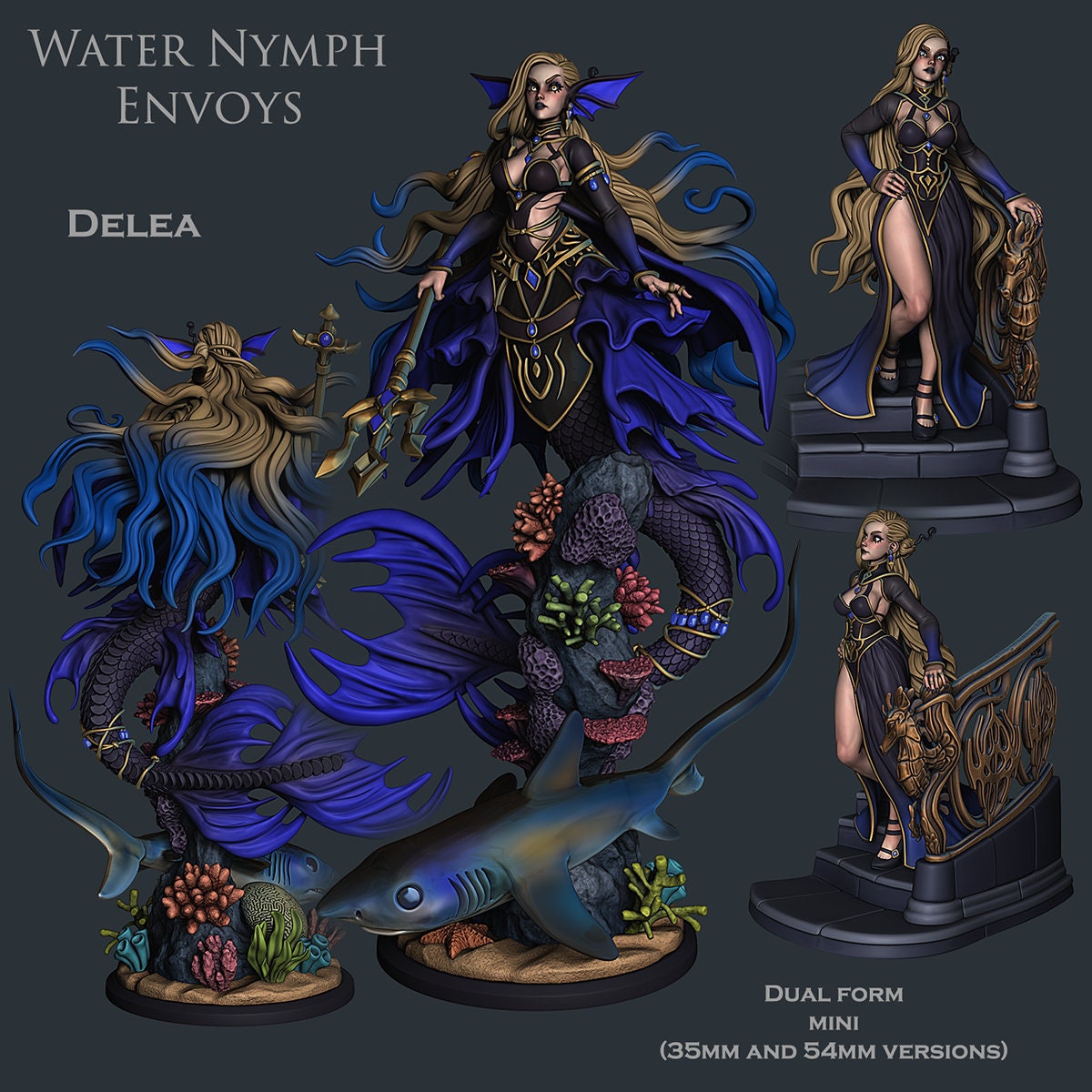 Delea, Shapeshifting Mermaid Infiltrator | Ronin Arts Workshop | UNPAINTED Miniature in Resin