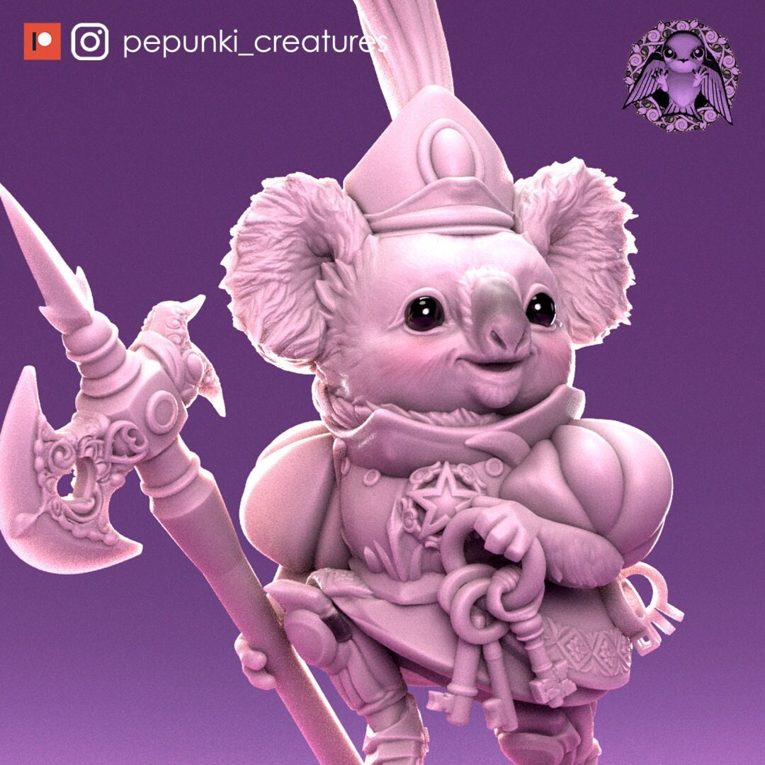 Koala City Guard | UNPAINTED Miniature in Resin | Pepunki Creatures