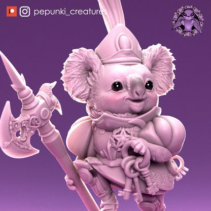 Koala City Guard | UNPAINTED Miniature in Resin | Pepunki Creatures