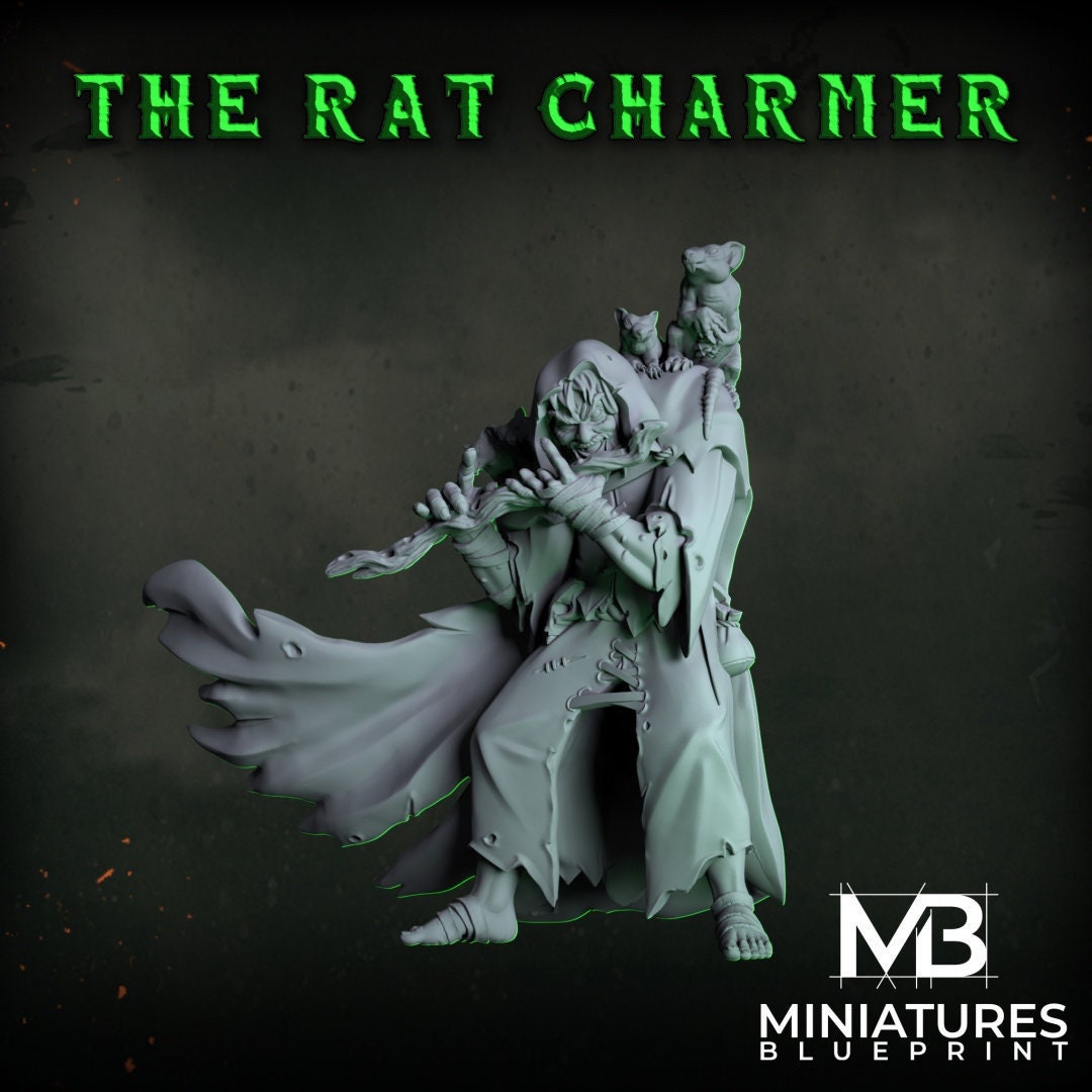 Rat Charmer | Miniatures Blueprint | UNPAINTED Miniature in Resin