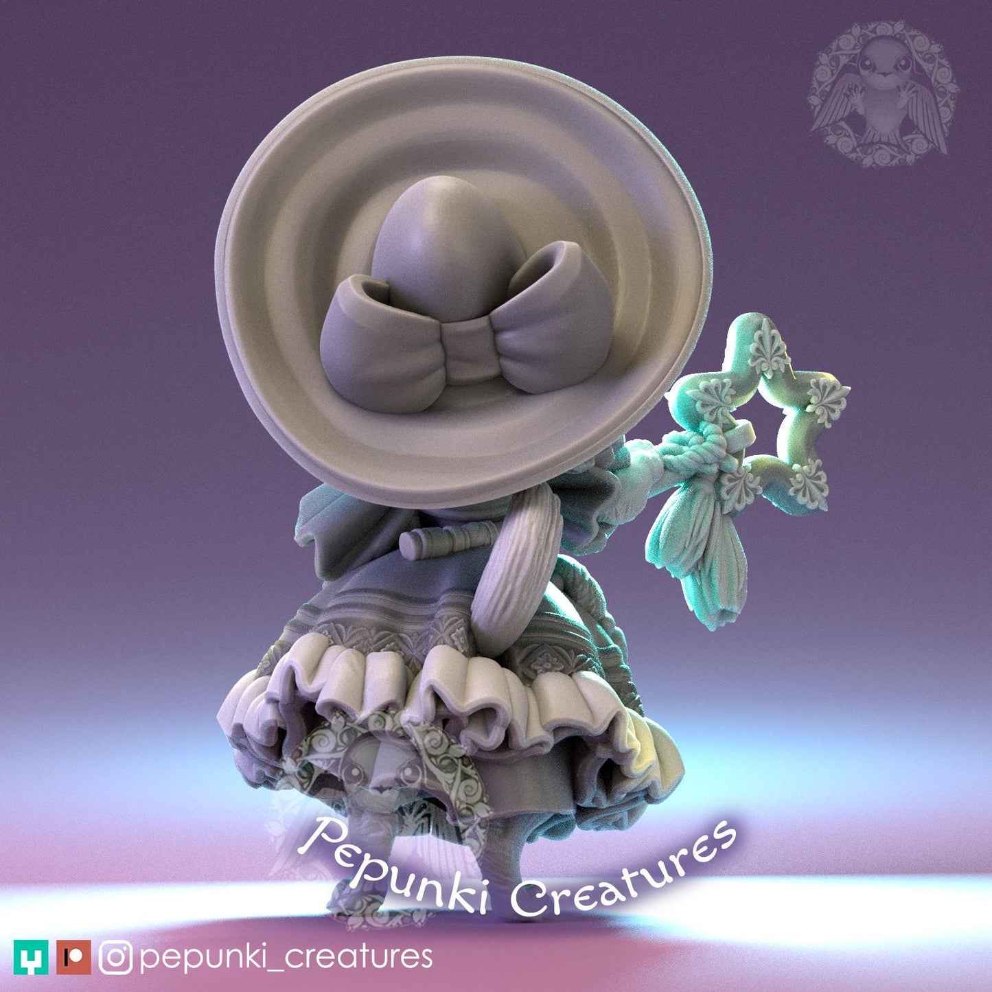 Chihuahua Sandy the Sorceress | Pepunki Creatures | UNPAINTED Miniature in Resin