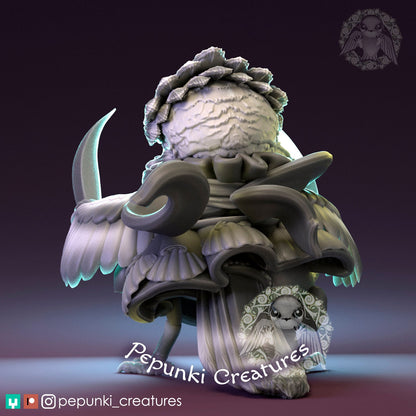 Flycatcher Lady Pirate | Scale Crested Pygmy Tyrant | Pepunki Creatures | UNPAINTED Miniature in Resin