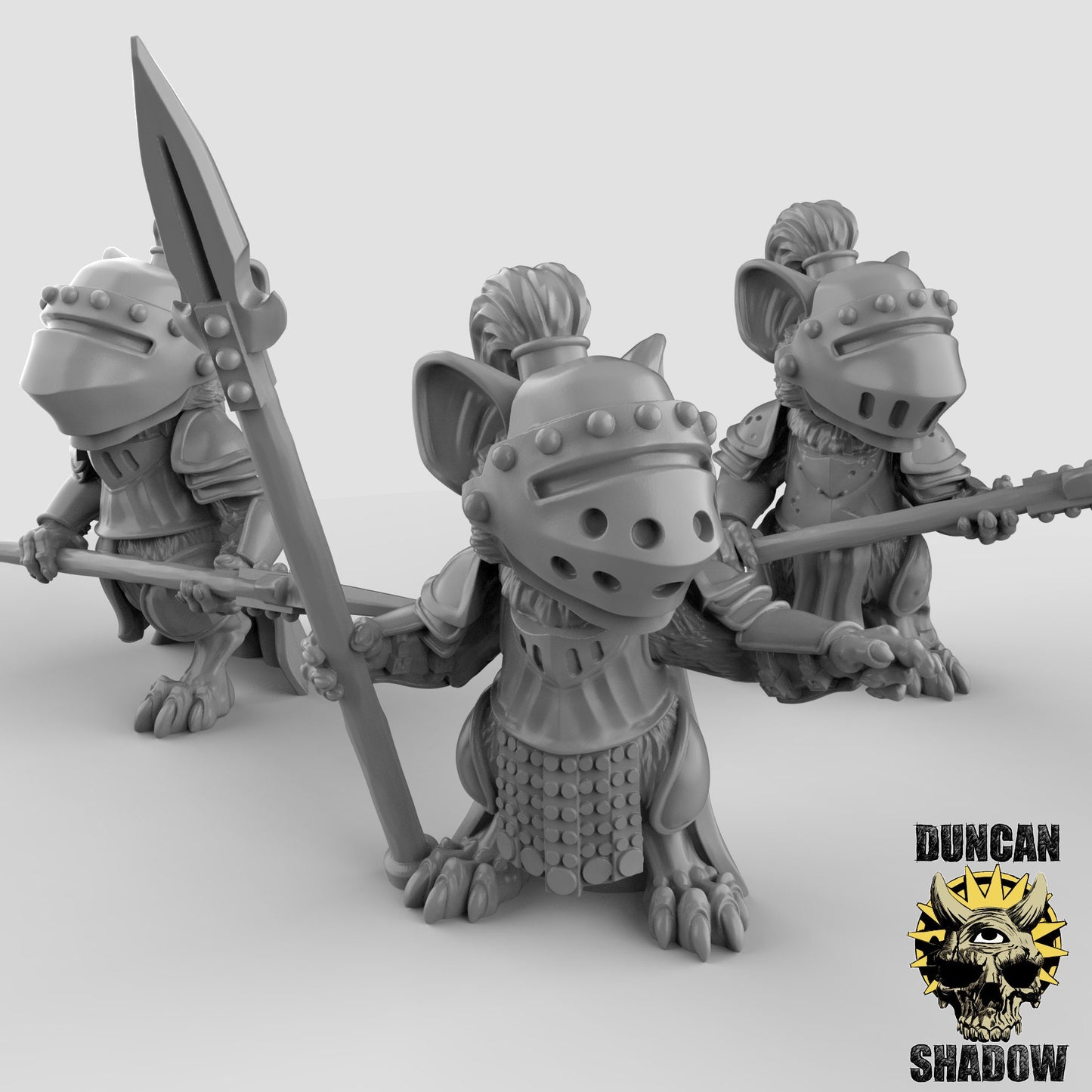 Mousle Knights (Set of 3) 3 Variations| Duncan Shadow | UNPAINTED Miniature in Resin