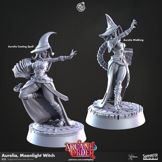 Aurelia, Moonlight Witch | Cast n Play | UNPAINTED Miniature in Resin
