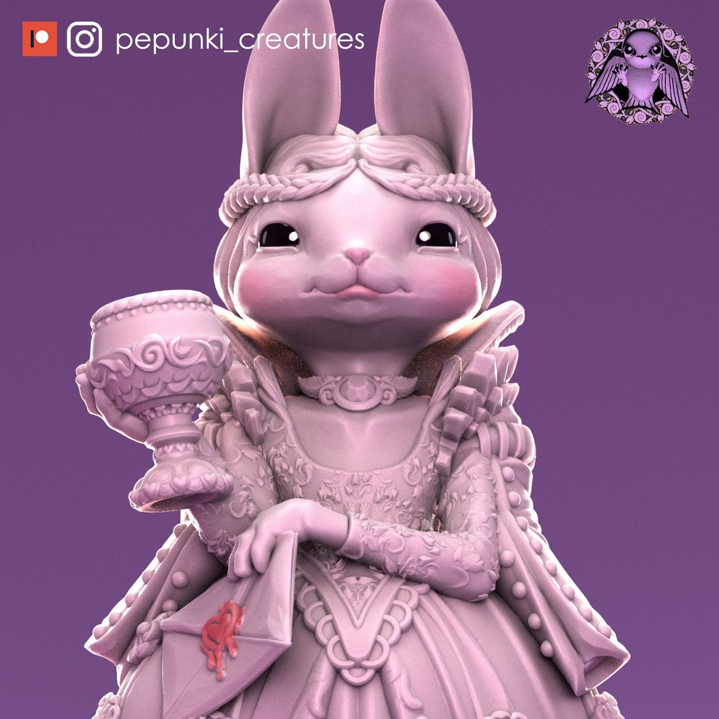 Duchess Bunny | Pepunki Creatures | UNPAINTED Miniature in Resin