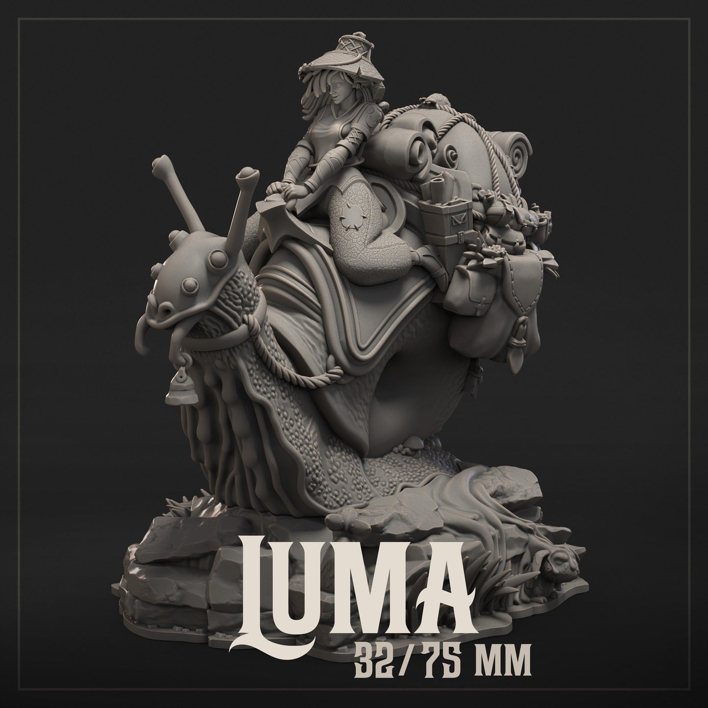 Luma | Snail Rider | Dungeons & Maidens | UNPAINTED Miniature in Resin