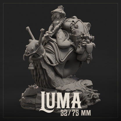 Luma | Snail Rider | Dungeons & Maidens | UNPAINTED Miniature in Resin