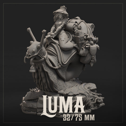 Luma | Snail Rider | Dungeons & Maidens | UNPAINTED Miniature in Resin