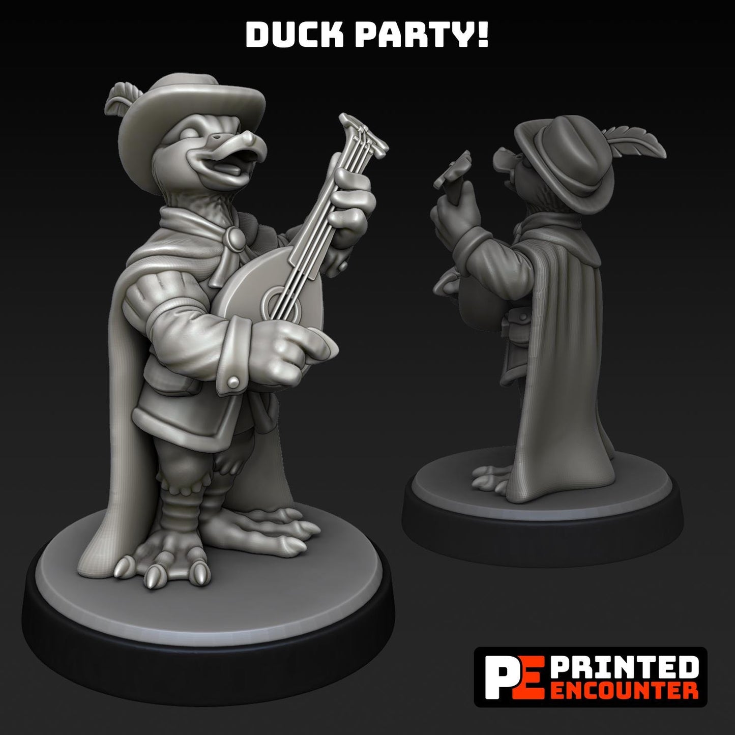 Duck Party (10 characters) | Printed Encounter | UNPAINTED Miniature in Resin