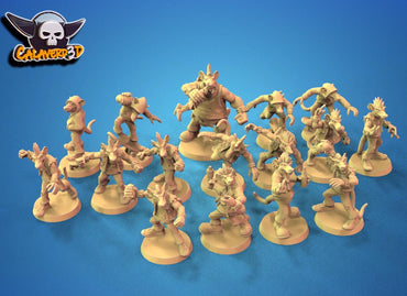 Punk Rats Fantasy Football Team | Calaverd3D | UNPAINTED Miniature in Resin