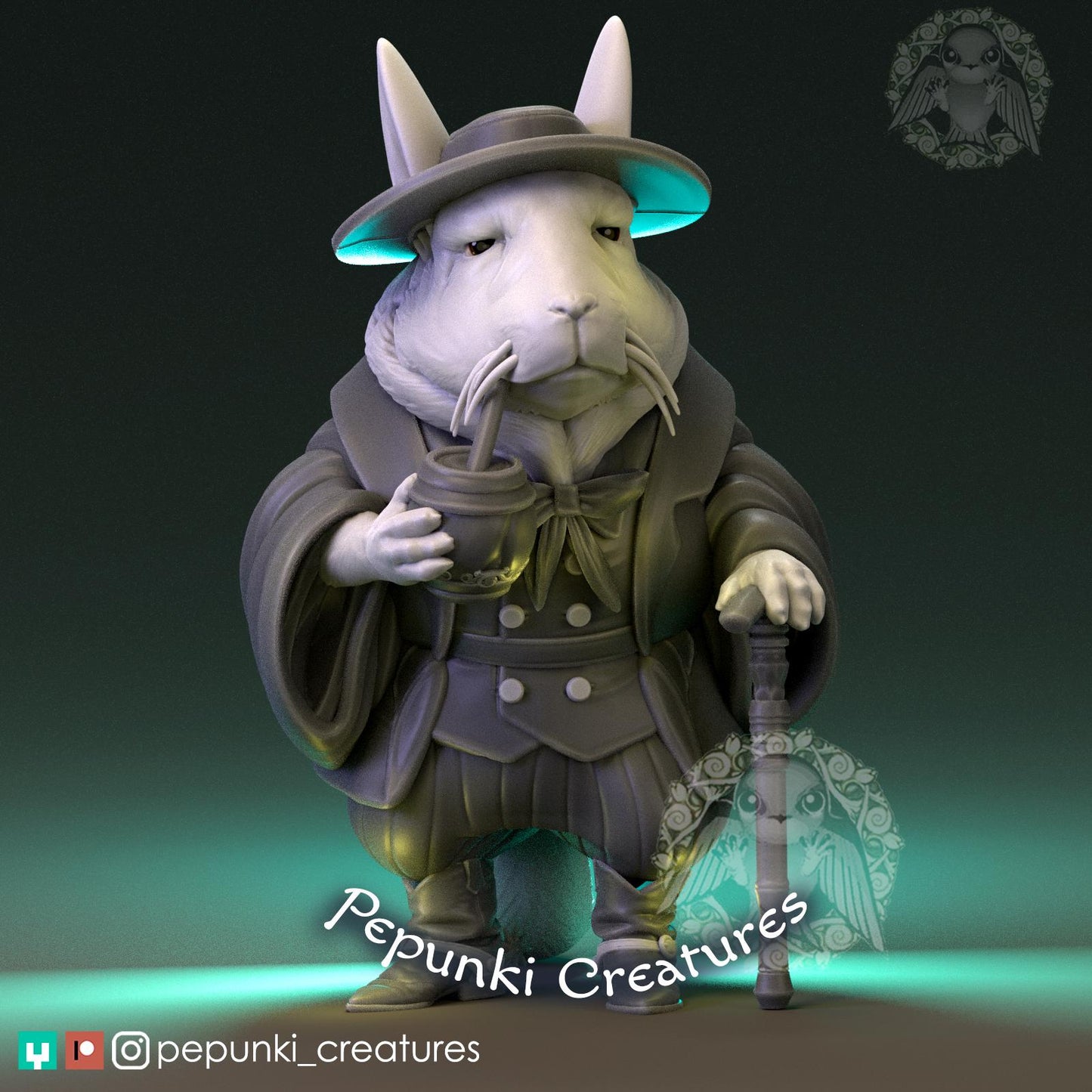 Viscacha Old Man Gaucho | Pepunki Creatures | UNPAINTED Miniature in Resin