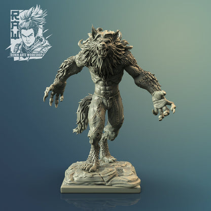 Lucano The Lycan Pathfinder (Dual-form Mini) | Ronin Arts Workshop | UNPAINTED Miniature in Resin