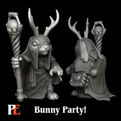 Bunny Warlock | Bunny Party | Printed Encounters | UNPAINTED Miniature in Resin
